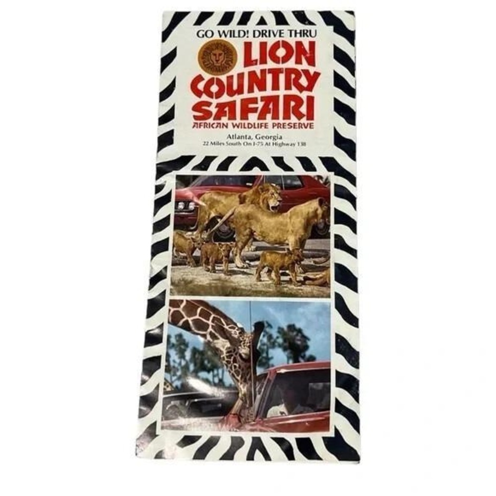 Lion Country Safari Atlanta Georgia Vintage Brochure 1970s